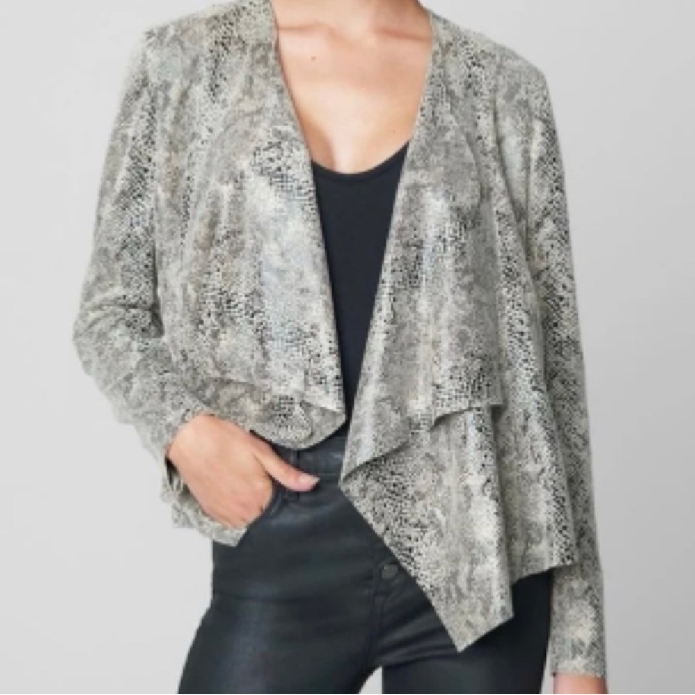 Snakeskin Print Draped Jacket